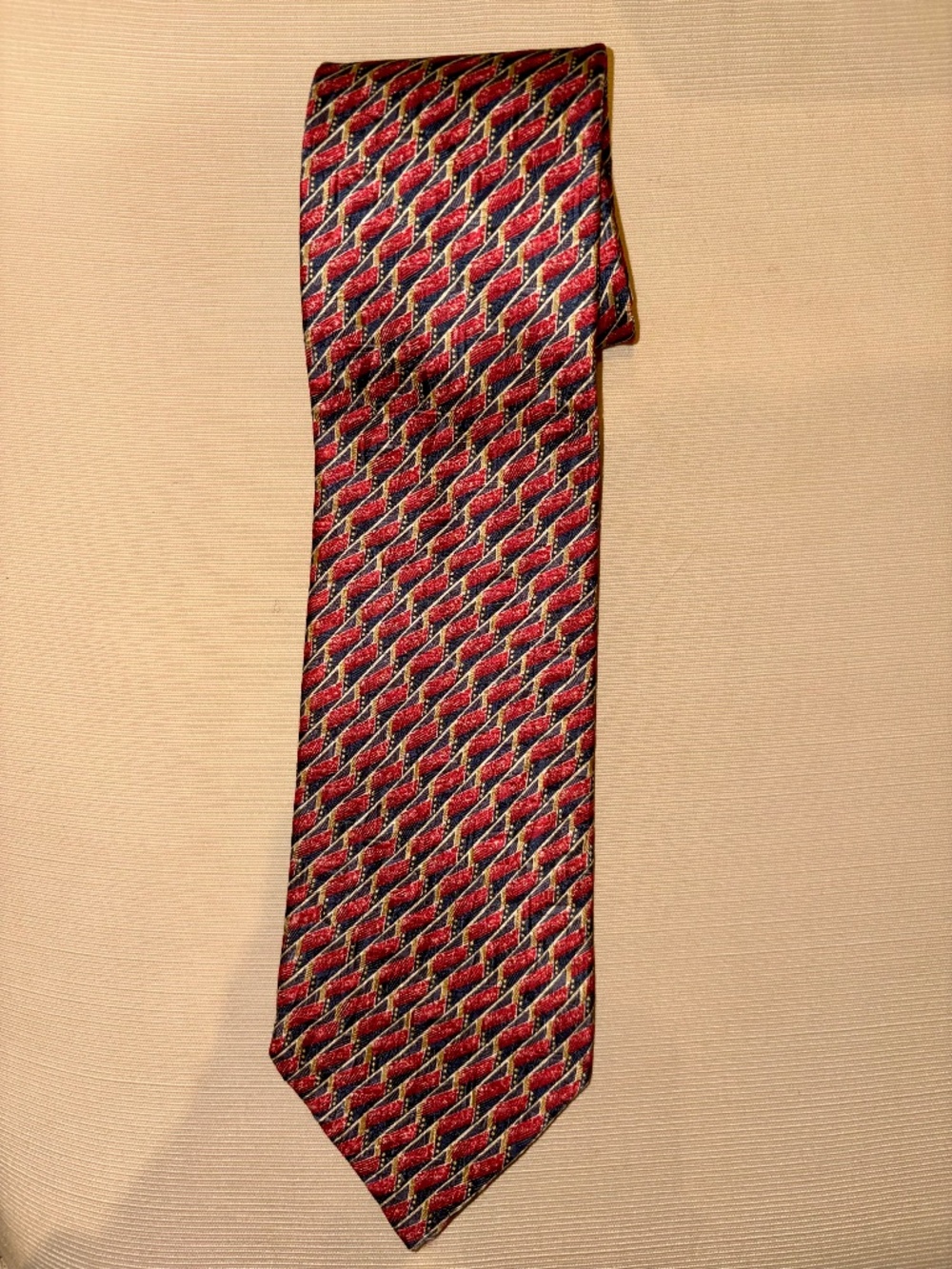 Ermenegildo Zegna Disegno Esclusivo Silk Necktie Contemporary Pattern Italy